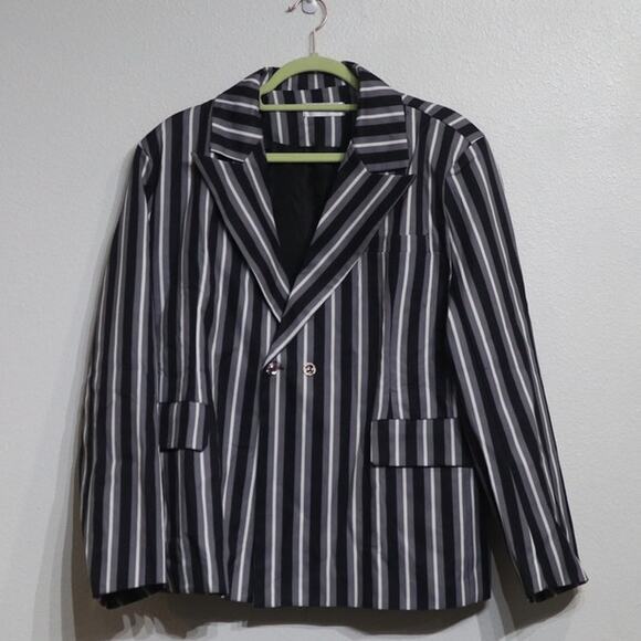 Blueberry Gray Striped Blazer Sz M NWOT - Picture 3 of 12